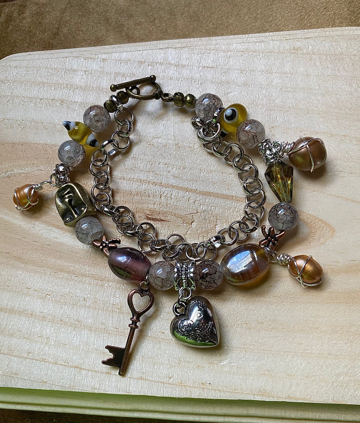 Heart Charm W/ Freshwater Pearls