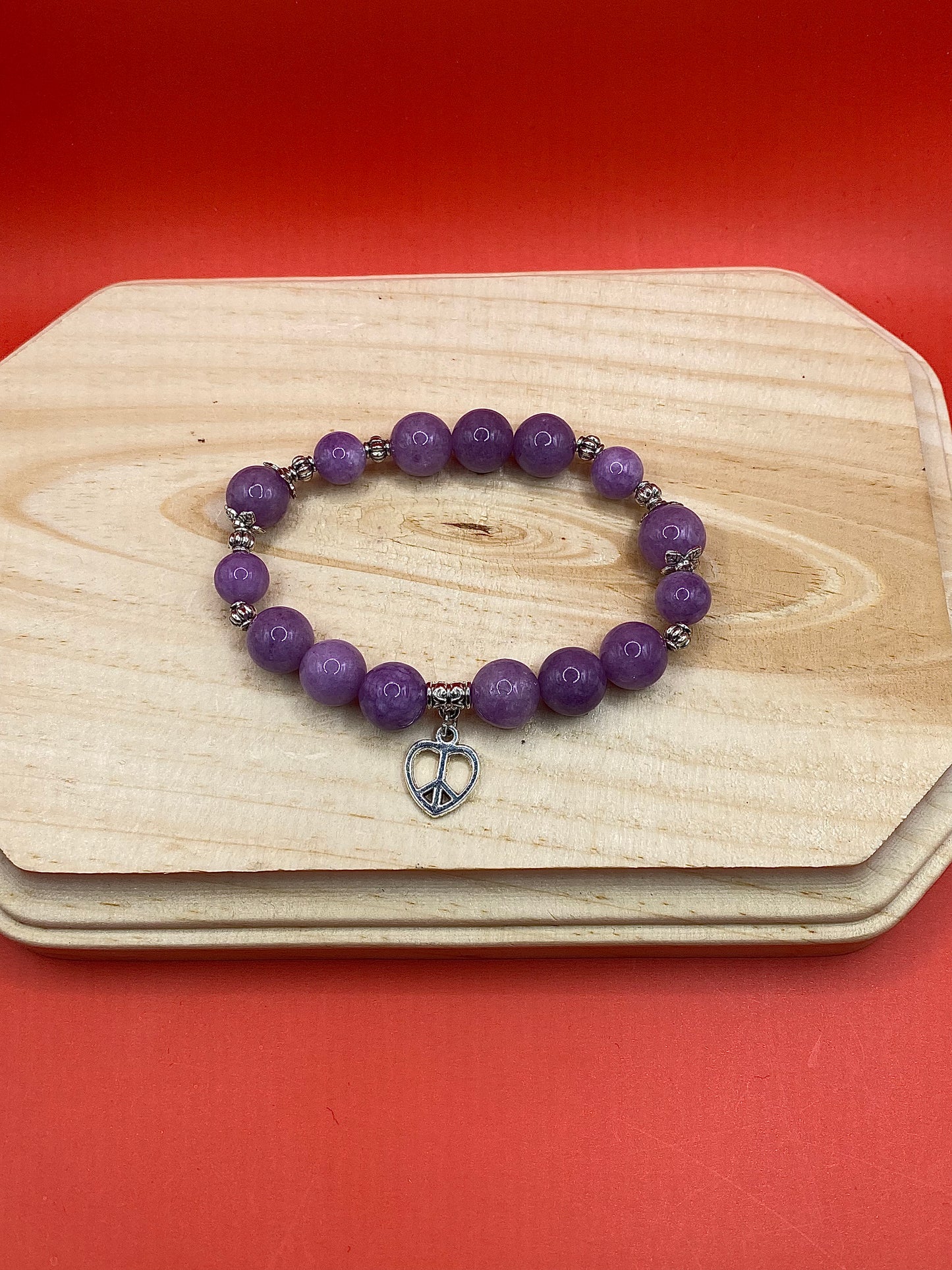 Metallic Purple Peace Heart