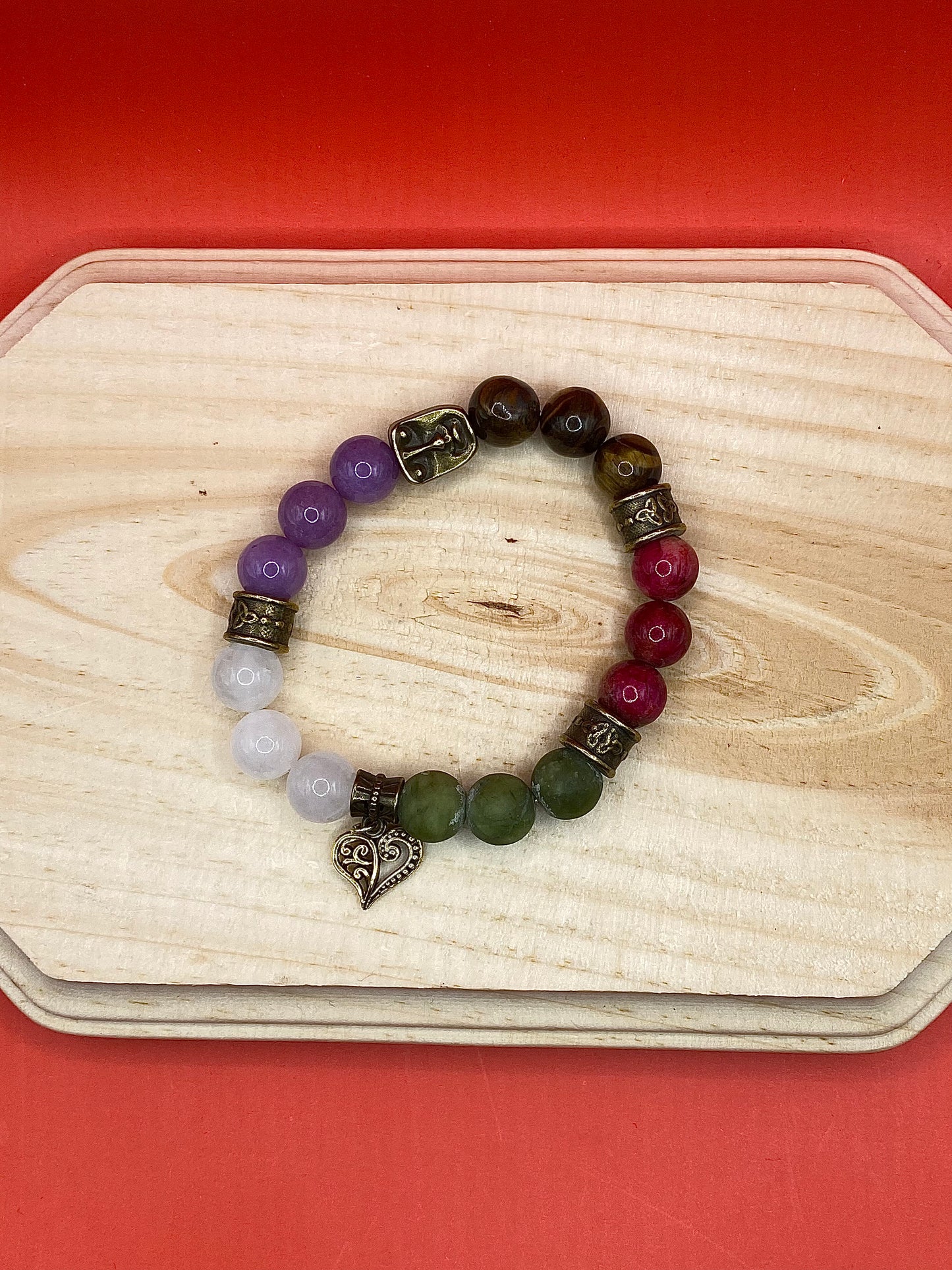 Rustic Multi- Crystal Heart