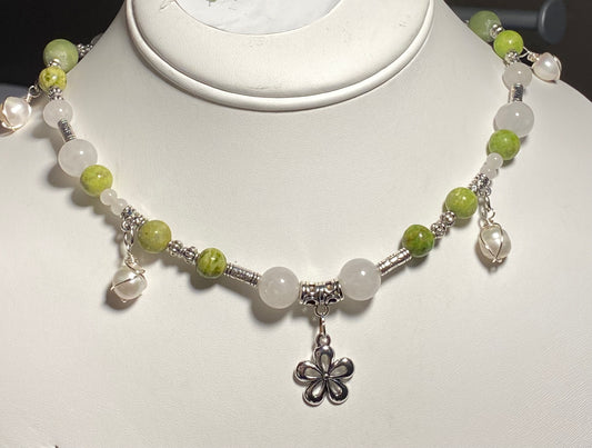 Green & White Flower