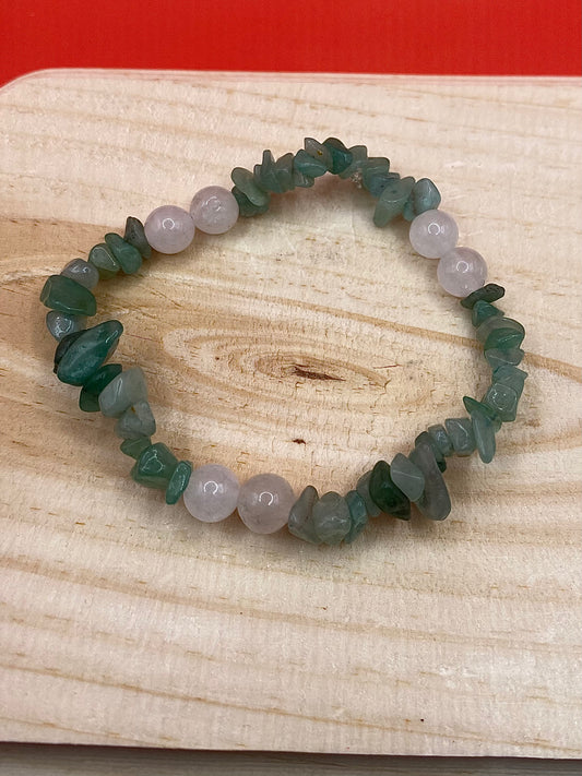 Green adventurine x White Jade