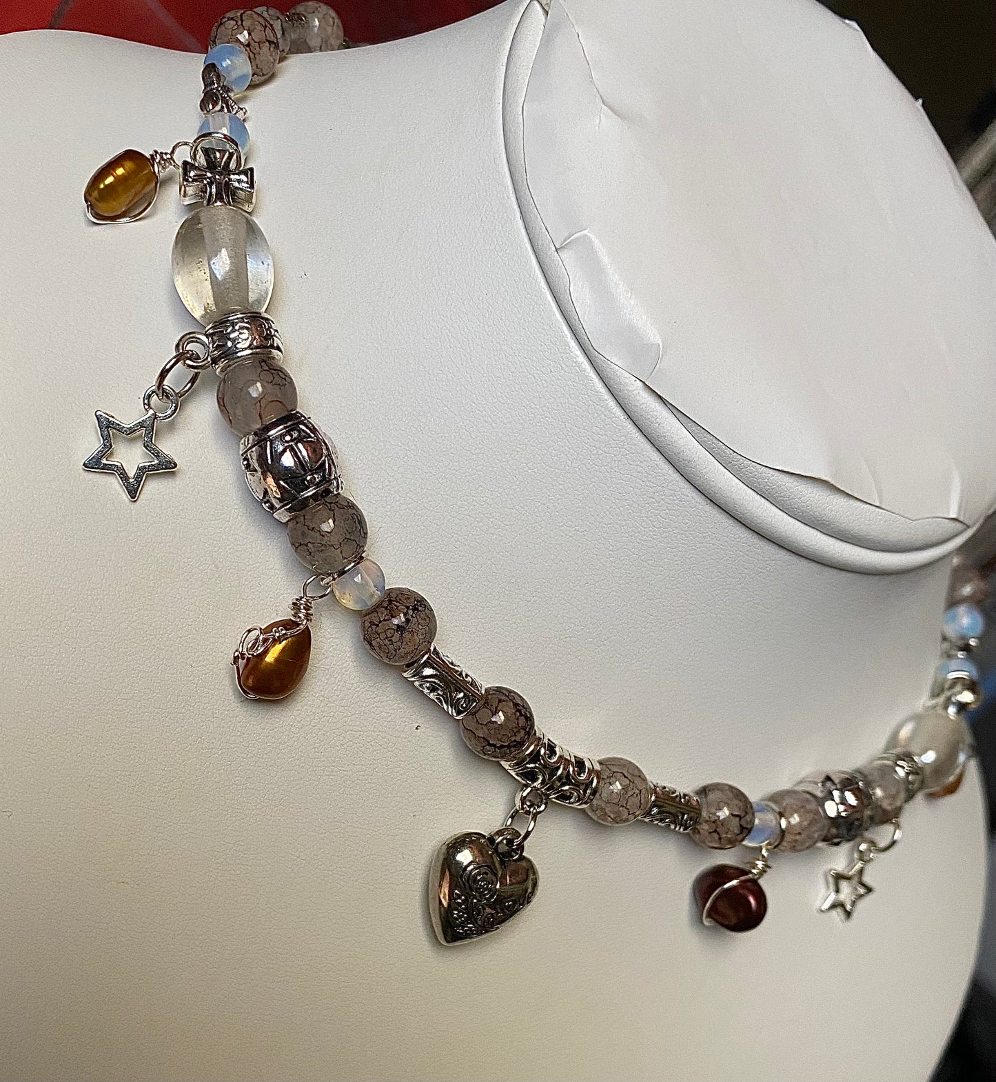 Heart Choker w/ Freshwater Pearls