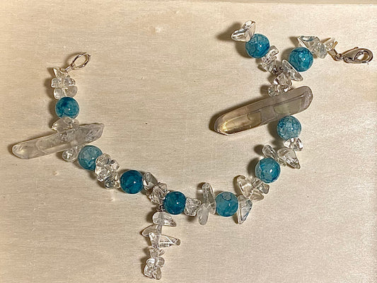 Clear Quartz x Blue Bracelet