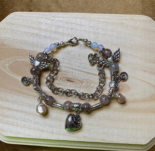 Swirly Heart W/ Freshwater Pearls