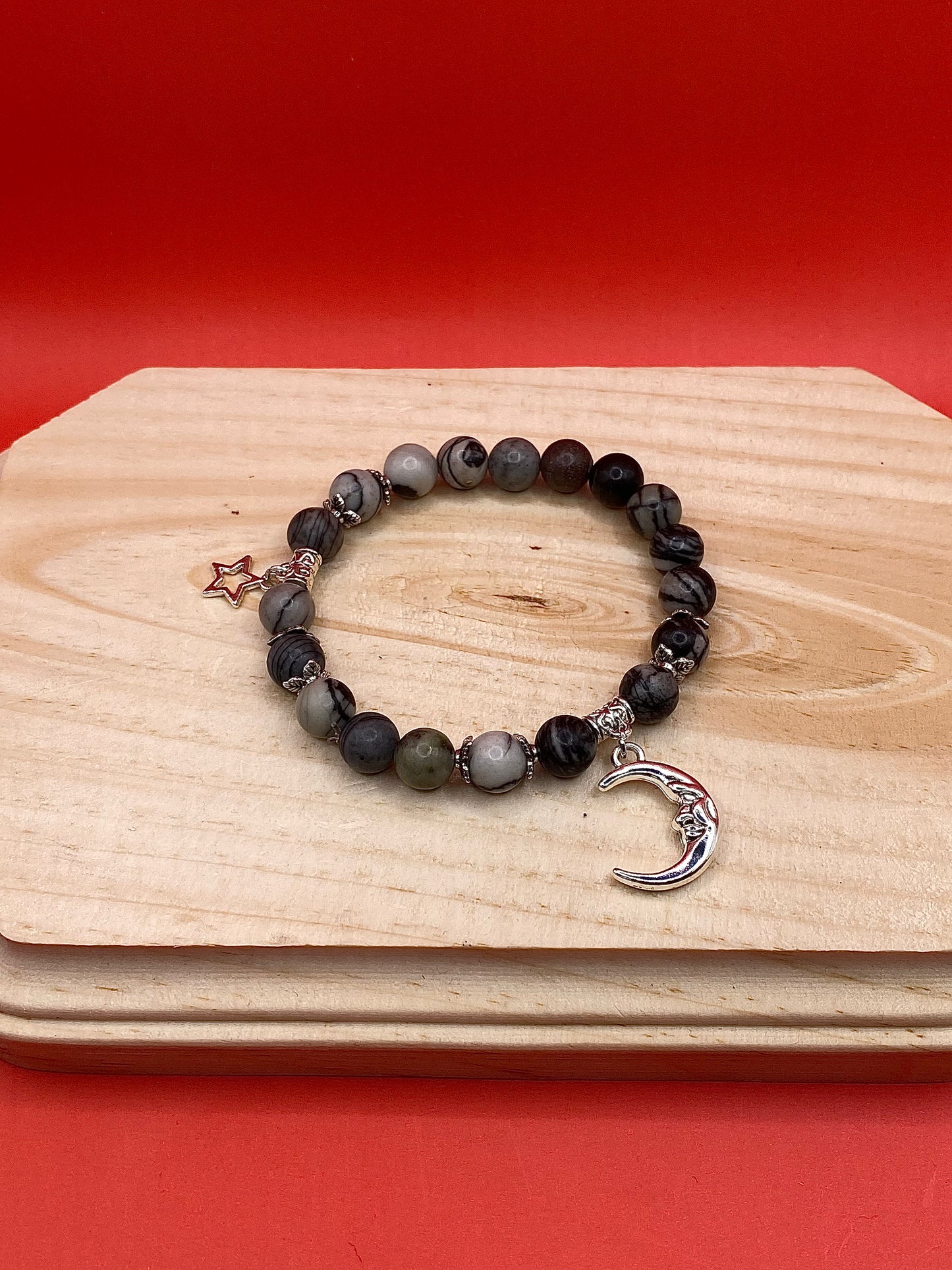 Metallic Moon & Star B&W