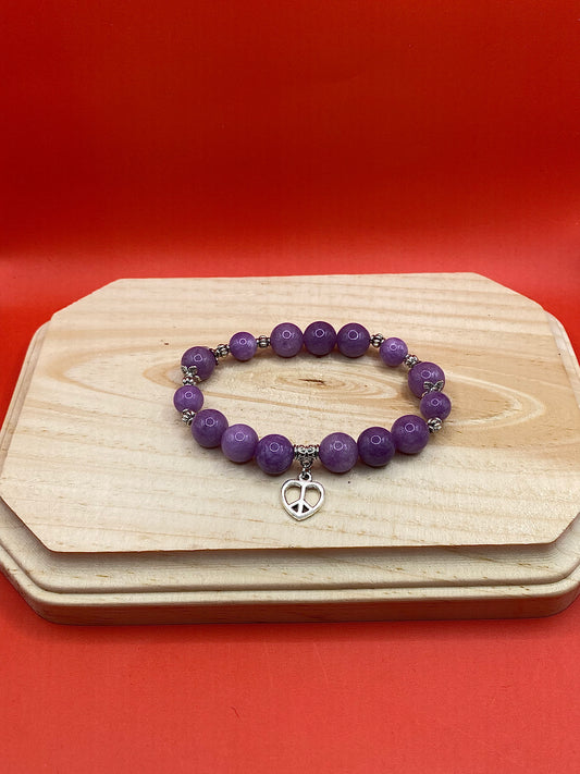 Metallic Purple Peace Heart