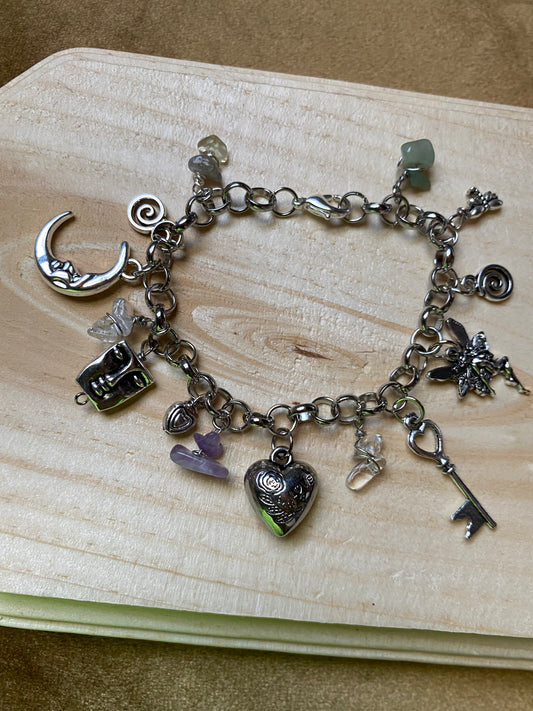 Multi Gemstone Charm Bracelet