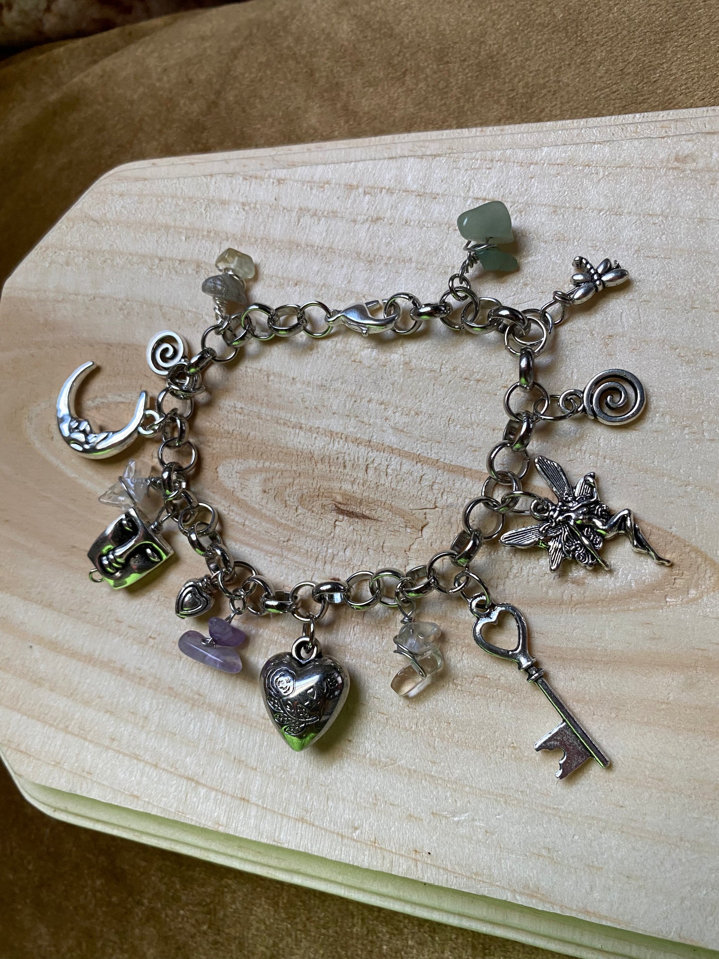 Multi Gemstone Charm Bracelet