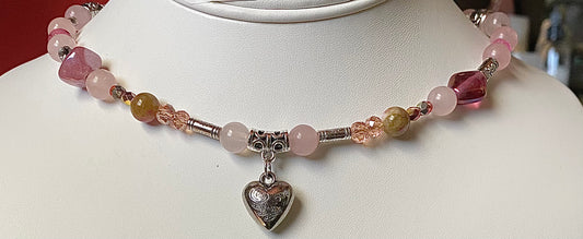 Pink Heart Choker