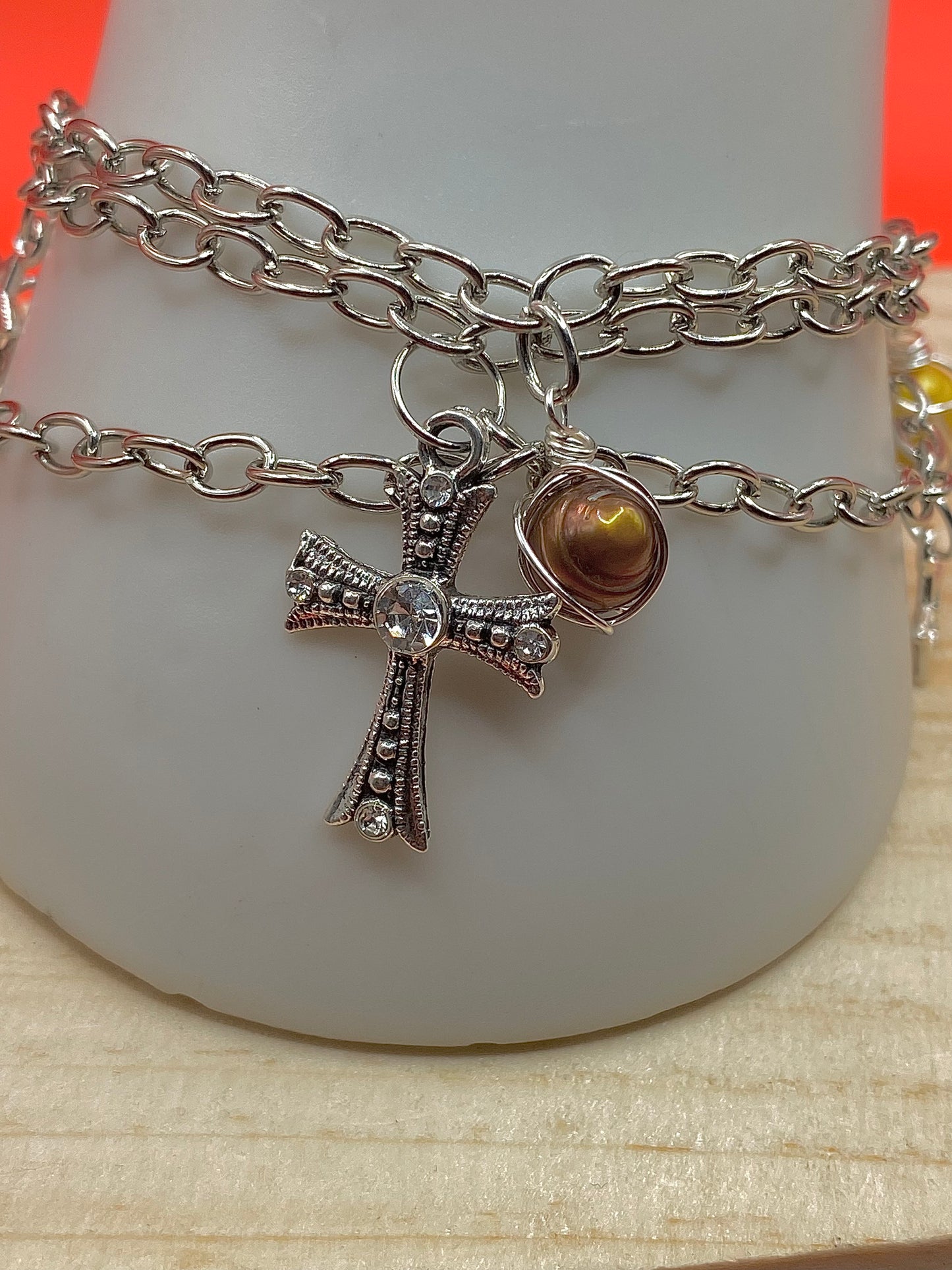 Cross Charm Toggle Bracelet