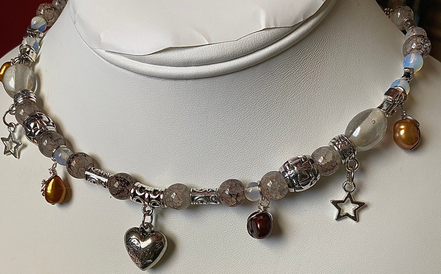 Heart Choker w/ Freshwater Pearls