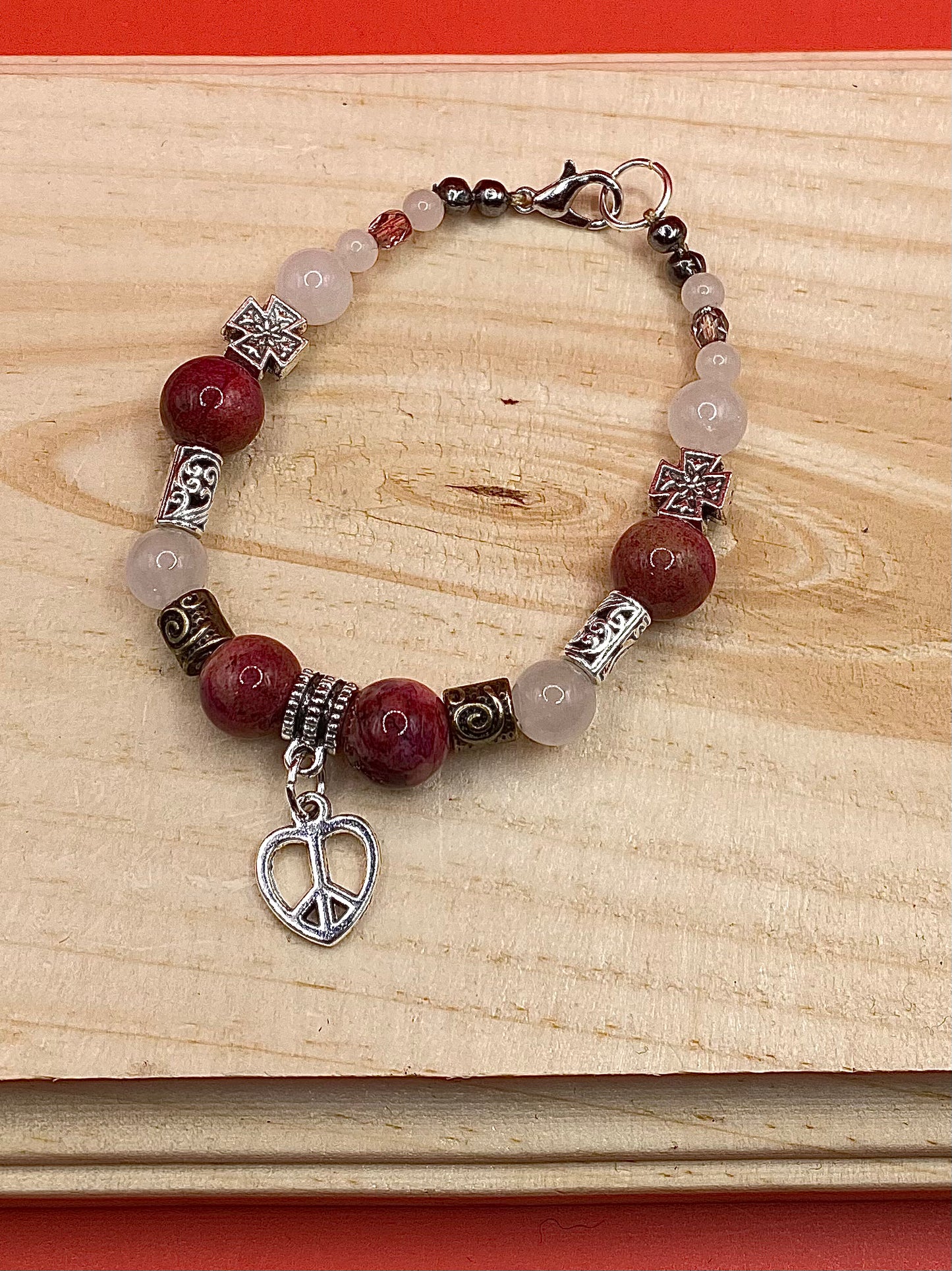 White & Pink Peace Heart