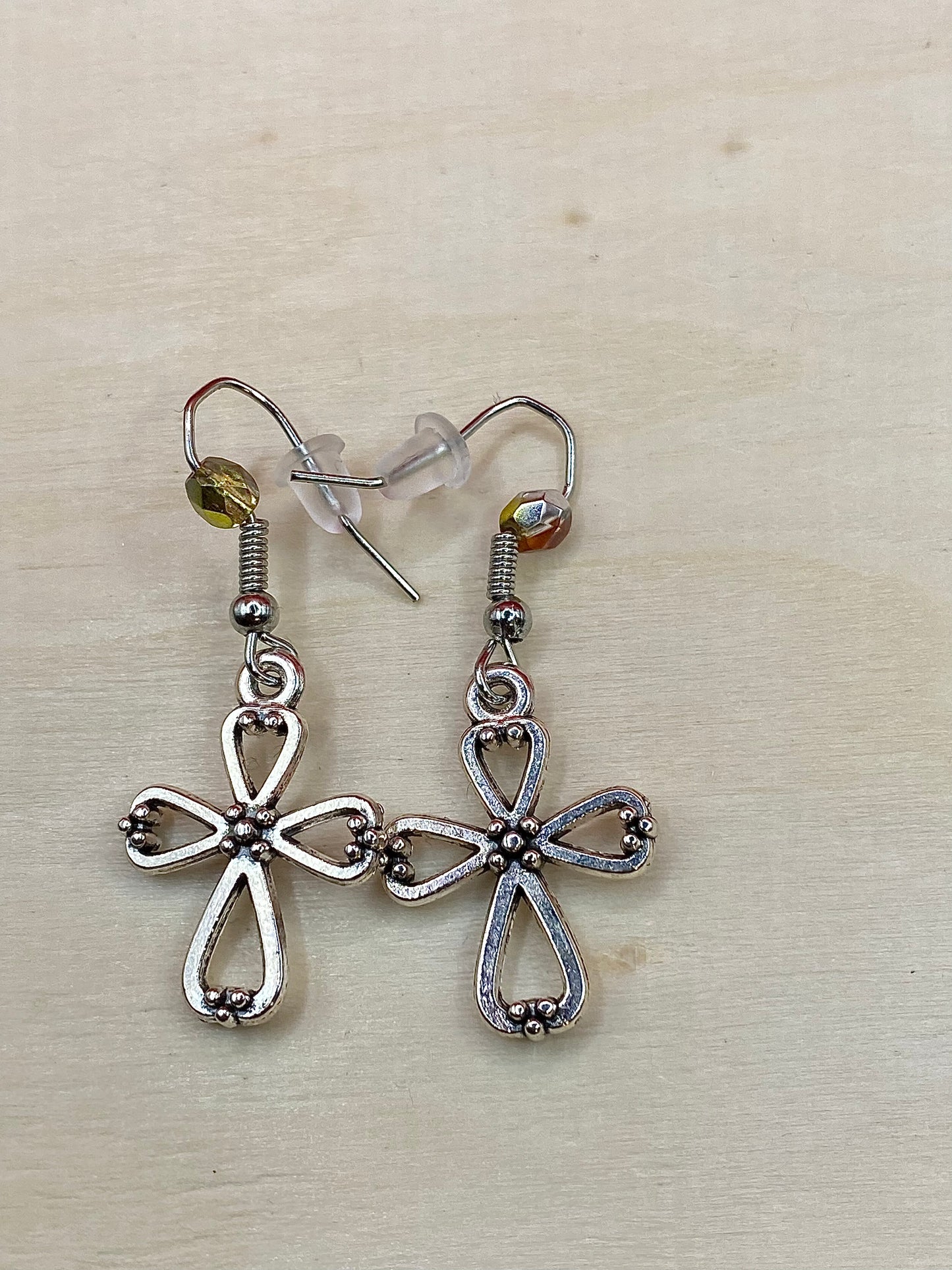 Silver Cross W/ Bead