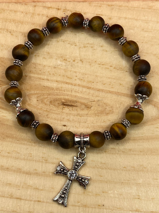 Tiger Eye W/Cross