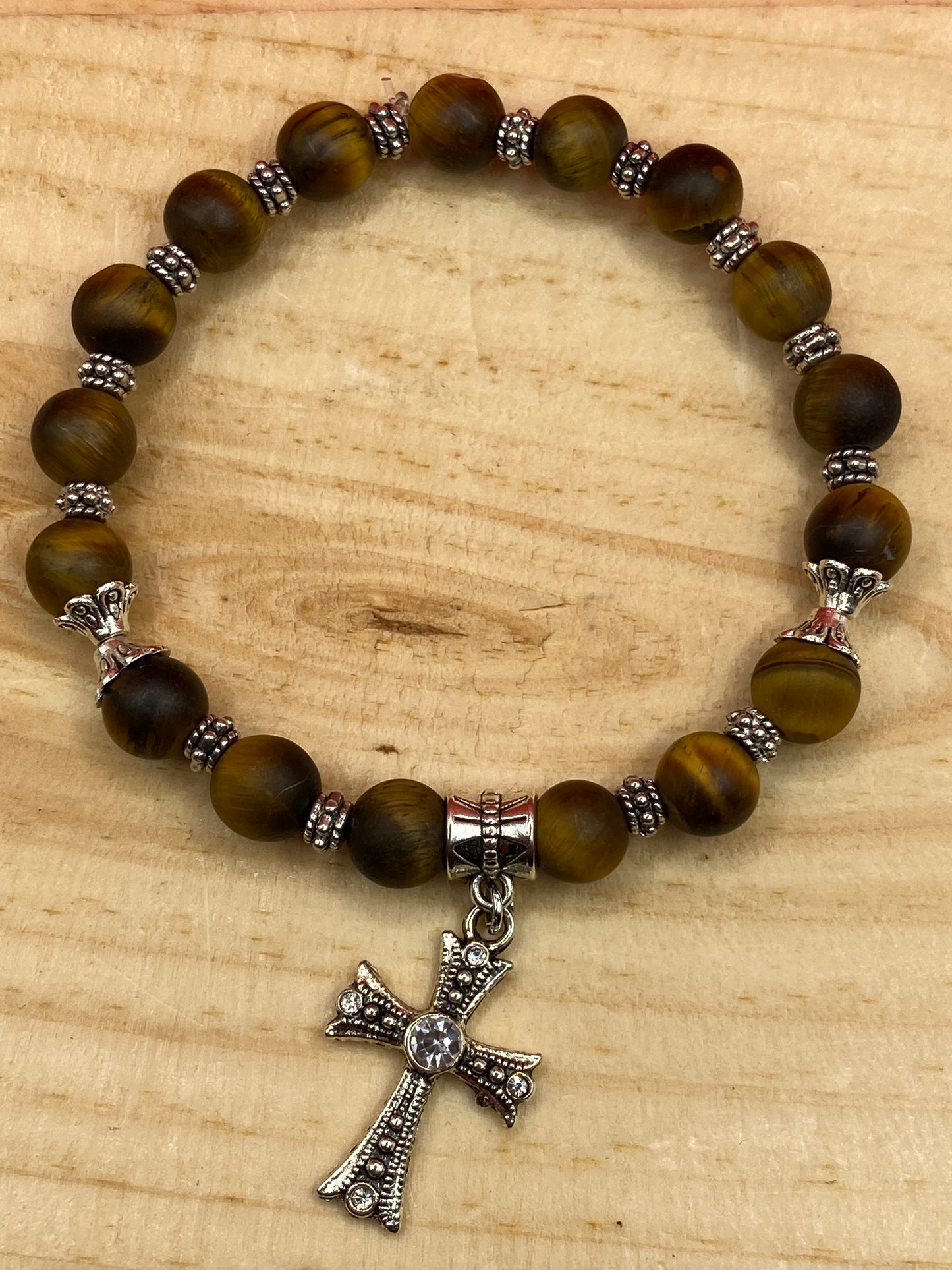 Tiger Eye W/Cross