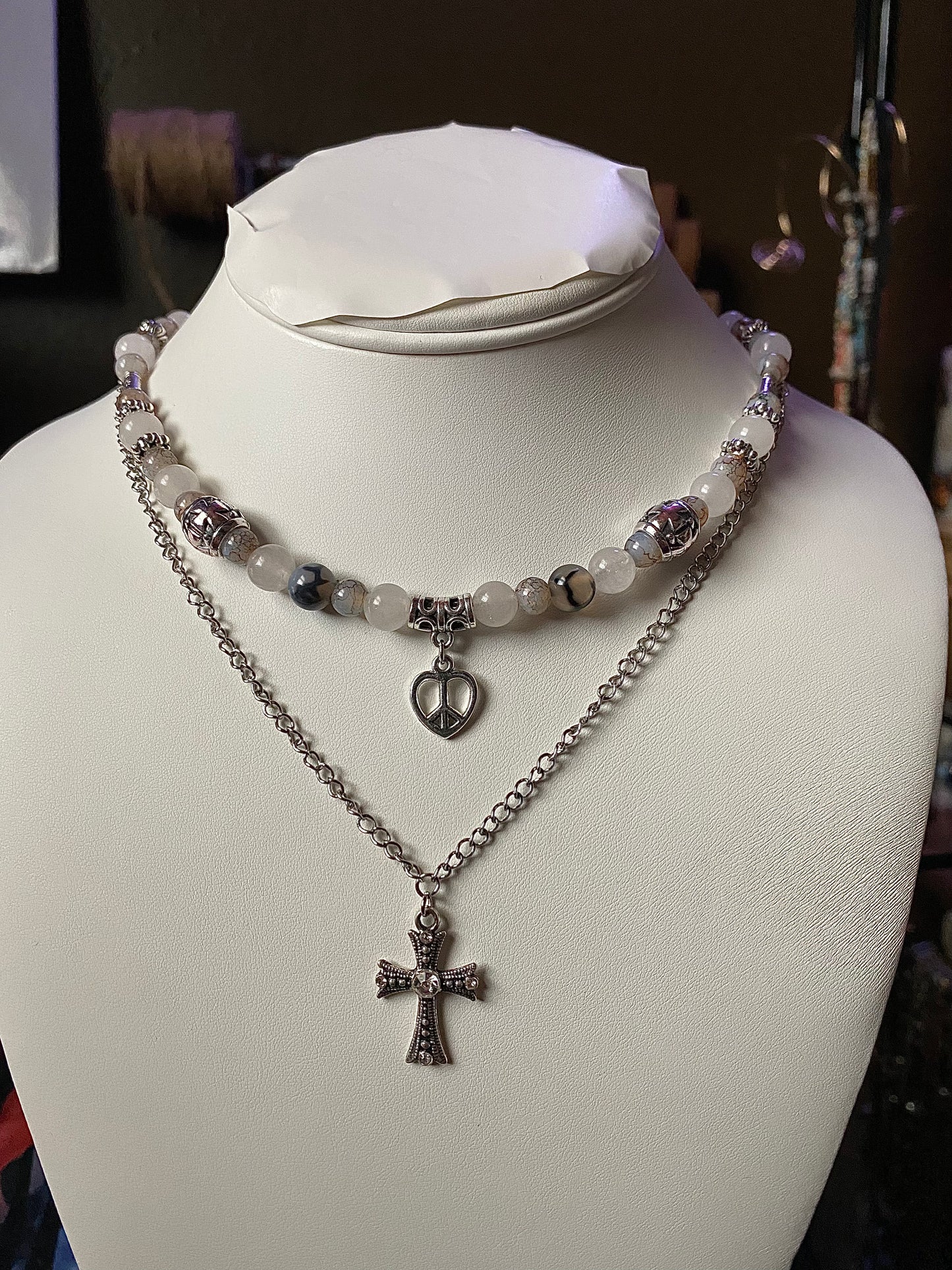 Double Layer Cross Necklace