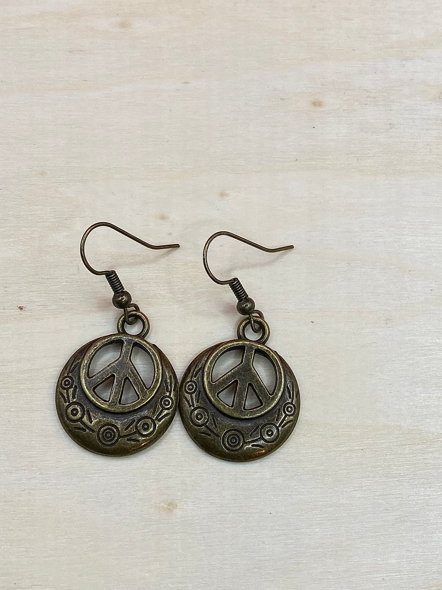 Bronze Peace Earrings