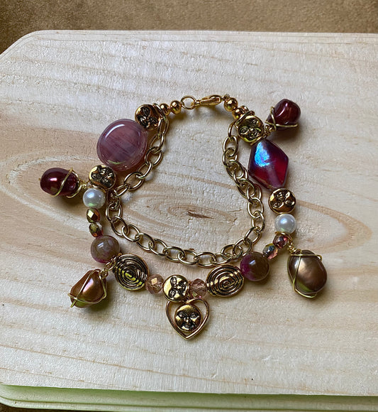 Pink X Purple W/ Freshwater Pearls