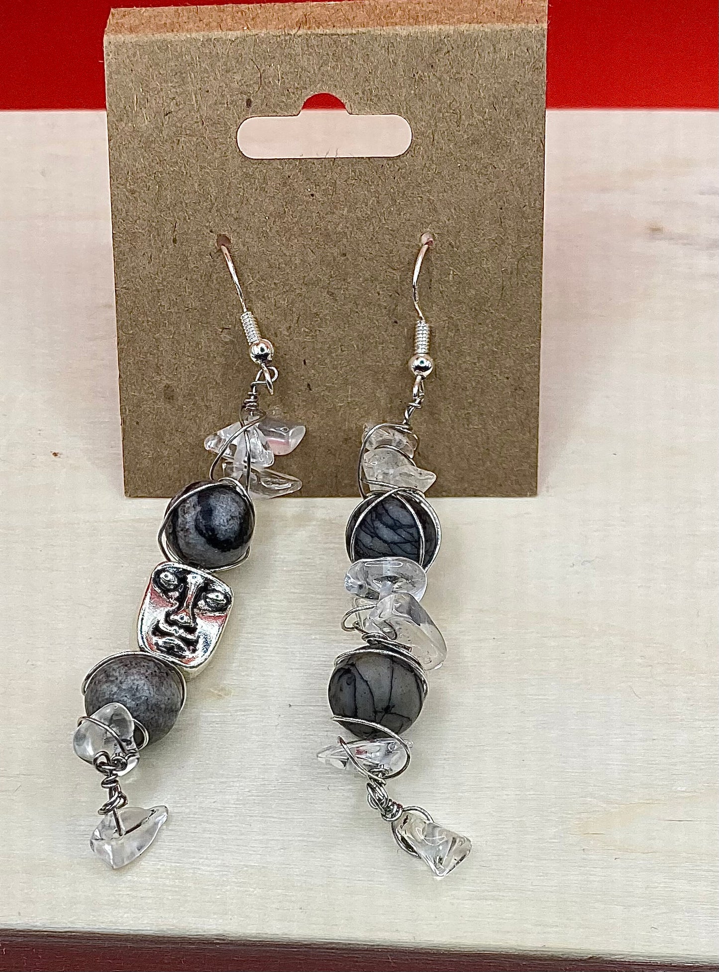 Wire Wrapped Face Earrings