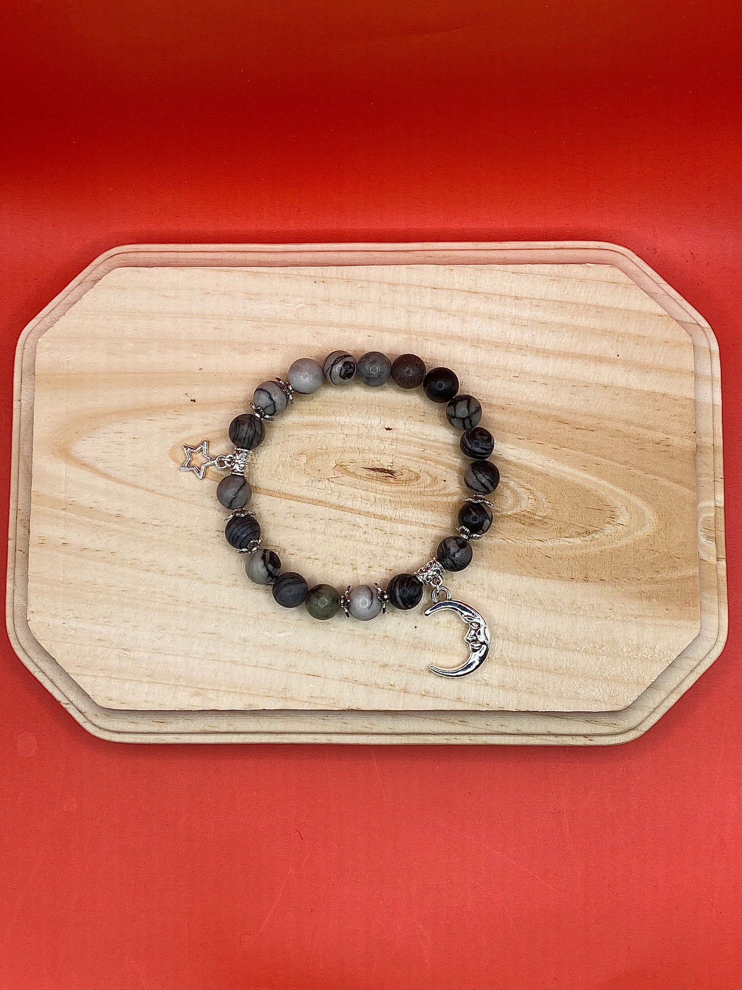 Metallic Moon & Star B&W