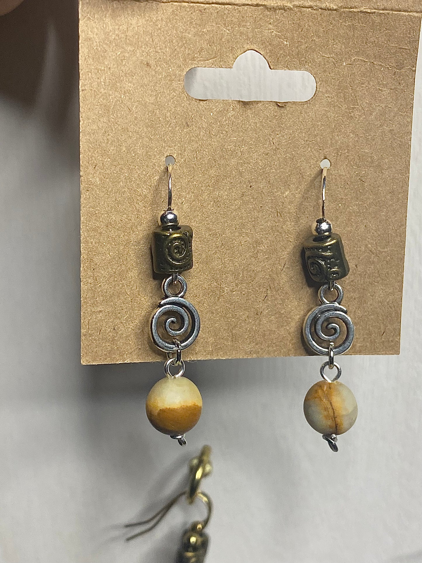Beige Swirl Earrings