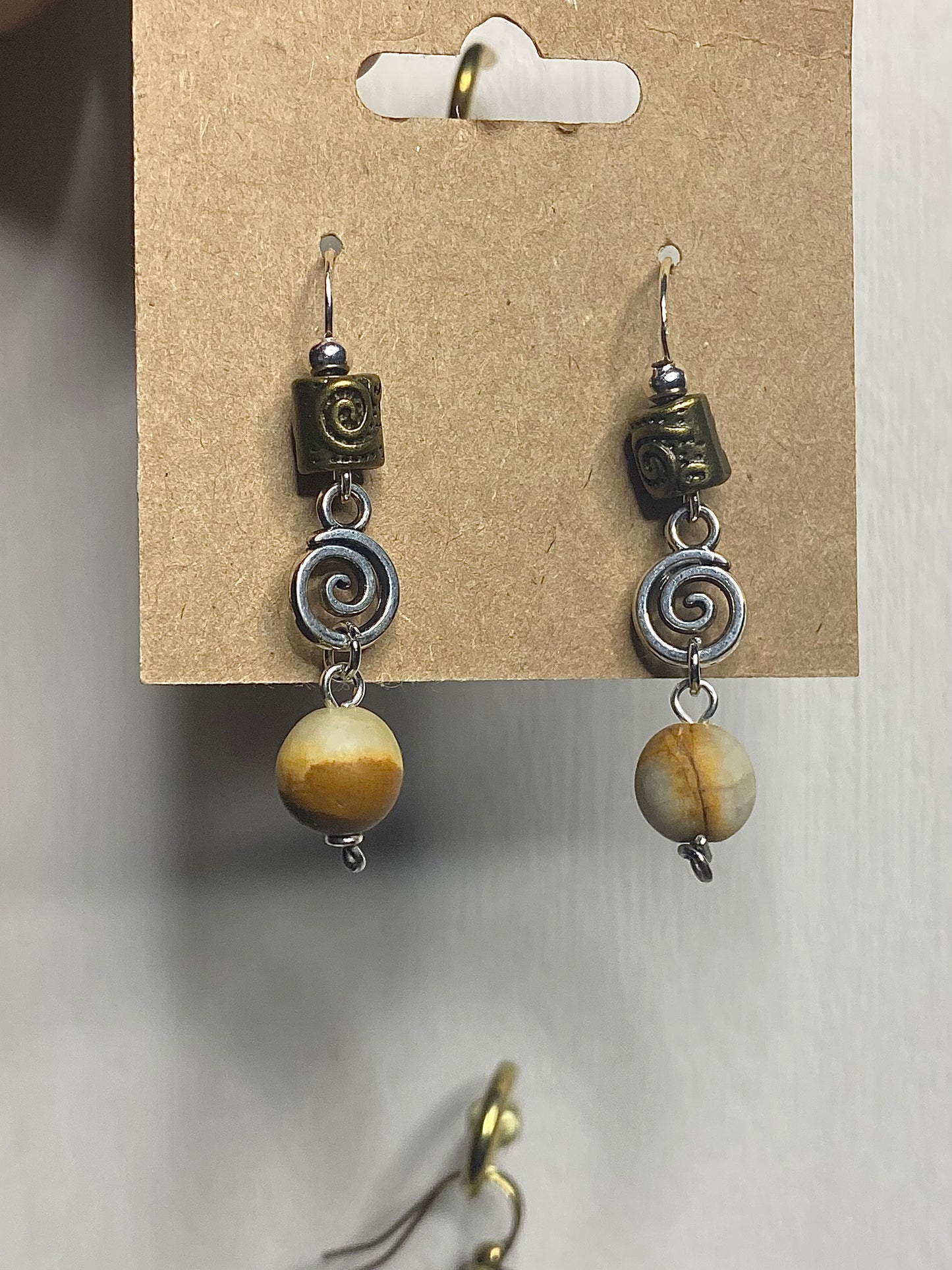 Beige Swirl Earrings